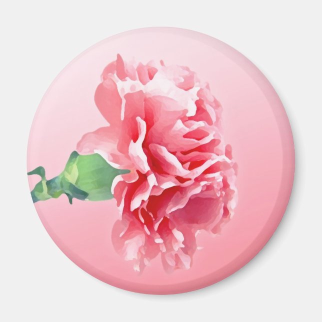 Pink carnation magnet (Front)