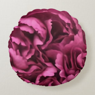 Pink Carnation Round Pillow