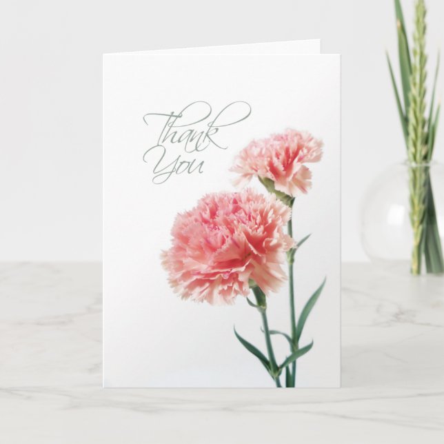 Pink Carnation Thank You Card (Front)