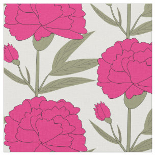 Pink Carnations Fabric