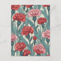 Pink carnations flower illustration