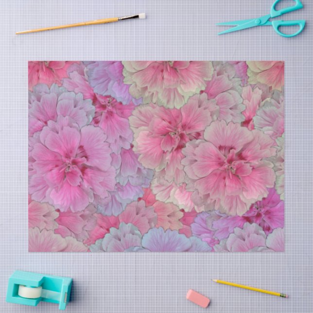 Pink Carnations in vintage style  Tissue Paper (Craft)