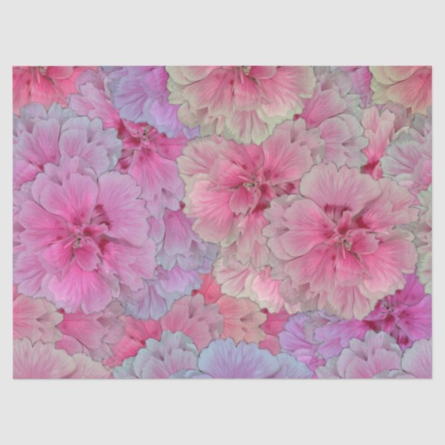 Pink Carnations in vintage style  Tissue Paper (Front)