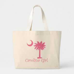 Pink Carolina Girl Palmetto Large Tote Bag