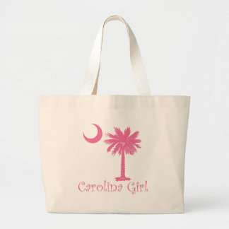 Pink Carolina Girl Palmetto Large Tote Bag