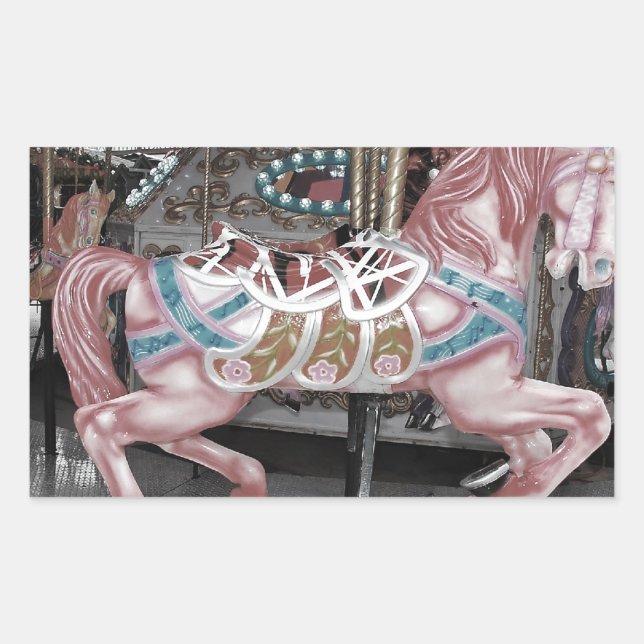 Pink carousel horse sticker (Front)