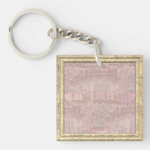 Pink Carousel Horses Keychain