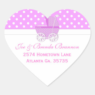 Pink Carriage and Polka Dots Address Labels