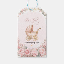 Pink Carriage It's a Girl Baby Shower Personalized