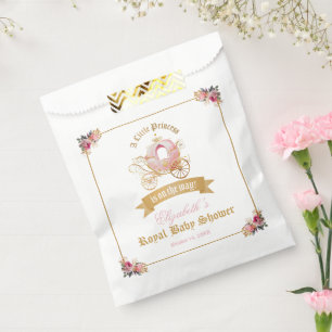 Pink Carriage Princess Fairytale Baby Shower Favour Bag