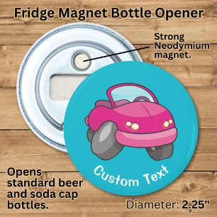 Pink Cartoon Car Bottle Opener