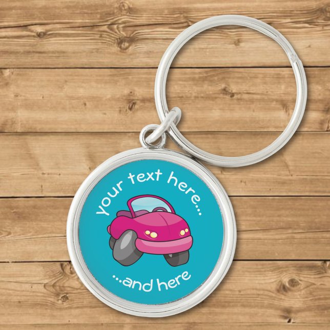 Pink Cartoon Car Keychain (Creator Uploaded)