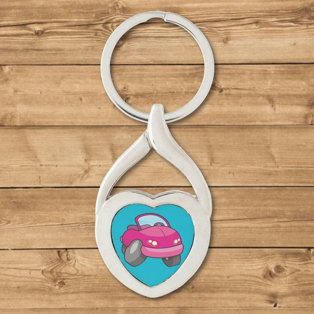 Pink Cartoon Car Keychain (Creator Uploaded)