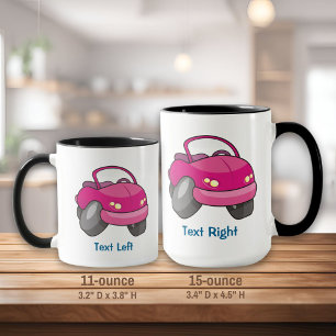 Pink Cartoon Car Mug
