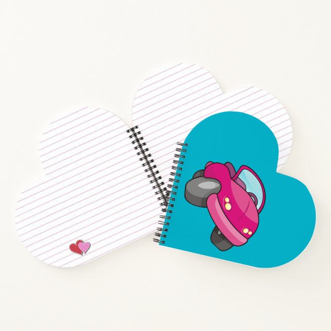 Pink Cartoon Car Notebook (Inside)