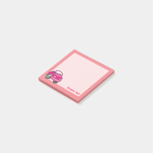 Pink Cartoon Car Post-it Notes