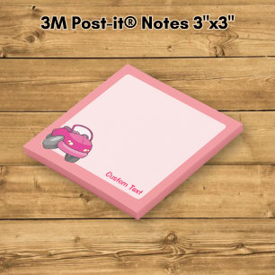 Pink Cartoon Car Post-it Notes