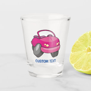 Pink Cartoon Car Shot Glass