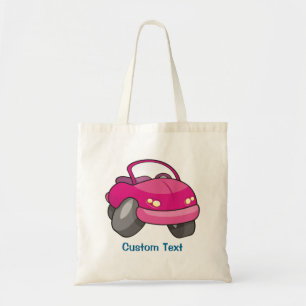 Pink Cartoon Car Tote Bag