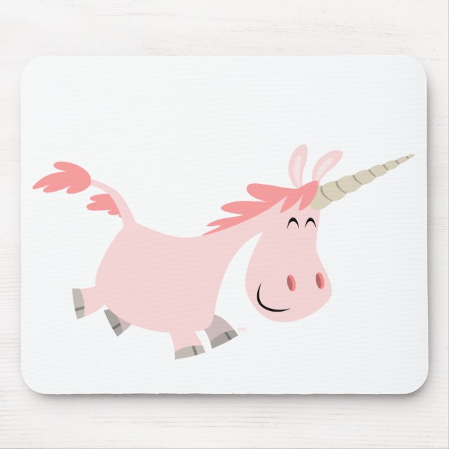 Pink Cartoon Unicorn mousepad (Front)