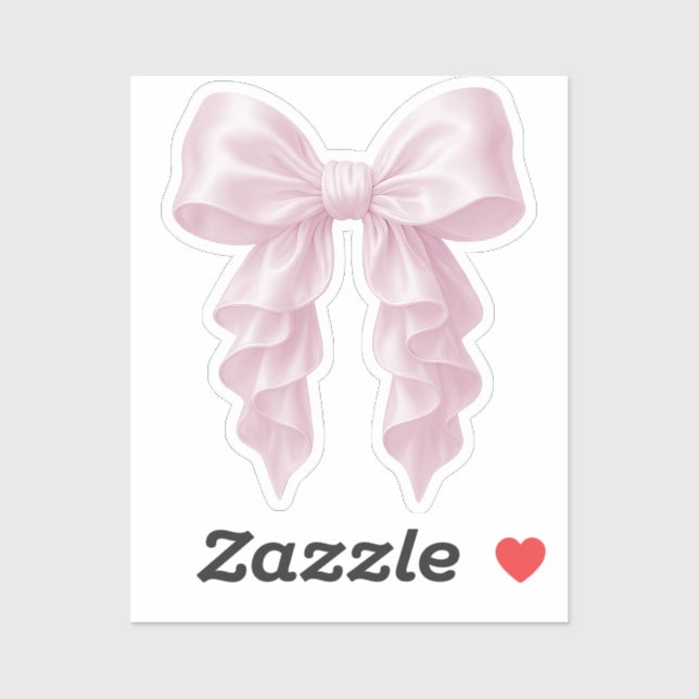 Pink Cascade Ruffle Bow Elegant Posh Girly (Sheet)