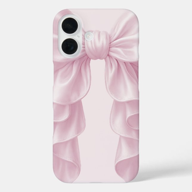 Pink Cascade Ruffle Bow Elegant Posh Girly Case-Mate iPhone Case (Back)