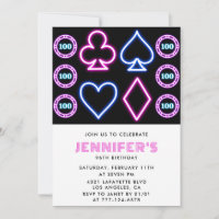 Pink Casino theme Gambling Poker 96th birthday