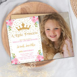 Pink Castle Editable Party Card<br><div class="desc">Invite guests to a royal celebration with this charming Princess Birthday Invitation! Featuring a pink castle, glittery details, and elegant typography, this design is perfect for your little princess’s fairy tale party. Easily edit the name, age, date, and party details to create a personalized invitation that feels straight out of...</div>