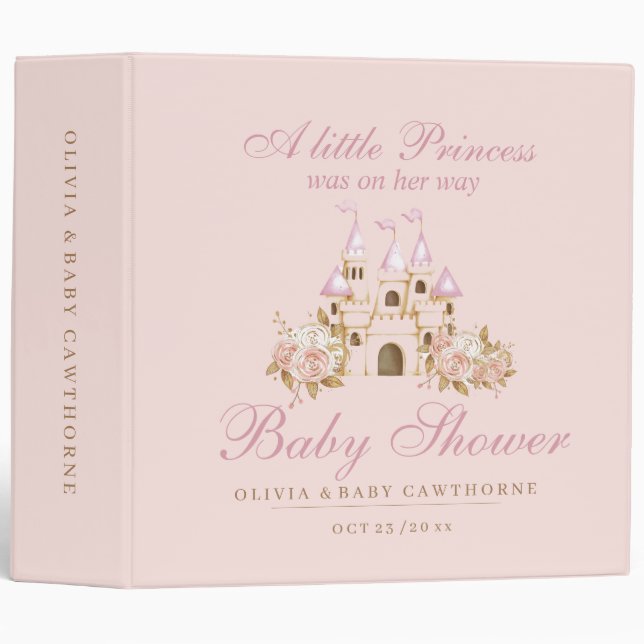 Pink Castle Princess Baby Shower  Binder (Front/Spine)