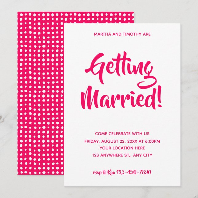Pink Casual Script | Engagement Party Invitation (Front/Back)