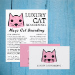 Pink Cat, Cat Boarding, Cattery Advertising Flyer<br><div class="desc">Pink Cat,  Cat Boarding,  Cattery Advertising Flyer by The Business Card Store.</div>