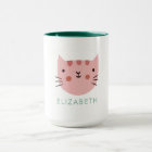Pink Cat Cute Custom Name 