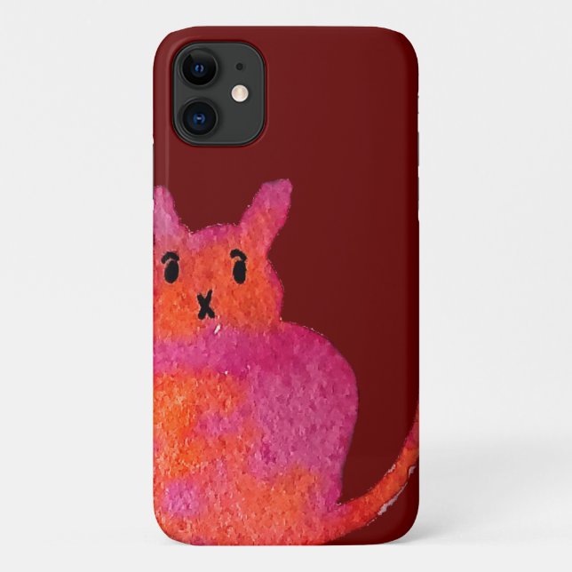 Pink cat funky cute kitty Case-Mate iPhone case (Back)