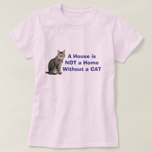 Pink Cat Home Personalized T-shirt (Design Front)