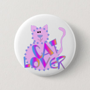 Pink Cat Lover Tshirts and Gifts 2 Inch Round Button
