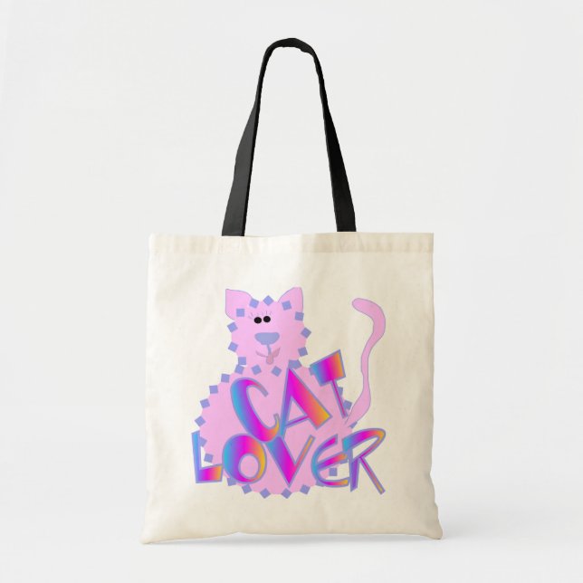 Pink Cat Lover Tshirts and Gifts Tote Bag (Front)