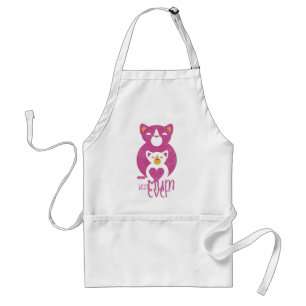 Pink cat mom standard apron