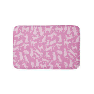 Pink Cat Pattern Bath Mat