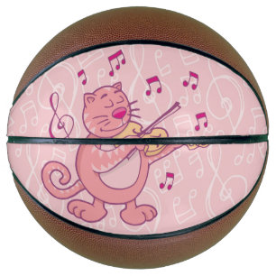 Pink Cat with Violin Basketball