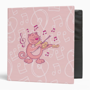 Pink Cat with Violin Binder