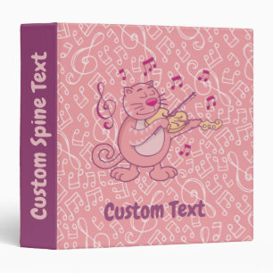 Pink Cat with Violin Binder
