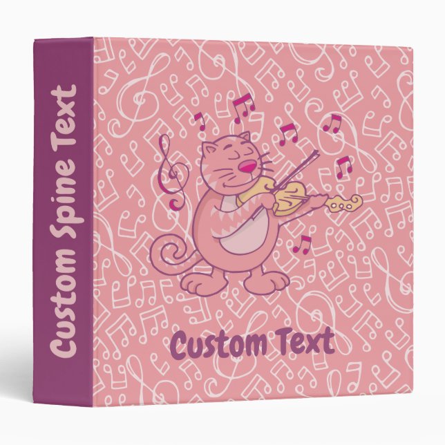 Pink Cat with Violin Binder (Front/Spine)