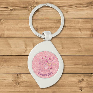 Pink Cat with Violin Keychain