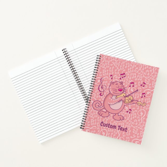 Pink Cat with Violin Notebook (Inside)