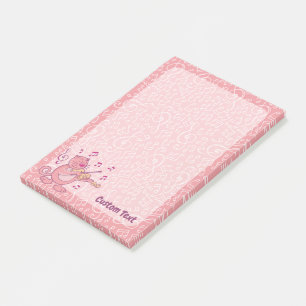 Pink Cat with Violin Post-it Notes