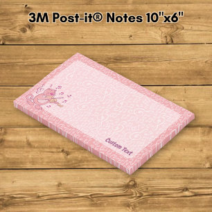 Pink Cat with Violin Post-it Notes