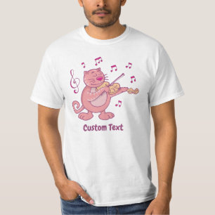 Pink Cat with Violin T-Shirt