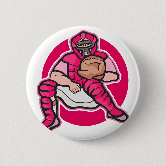 Pink Catcher 2 Inch Round Button (Front)