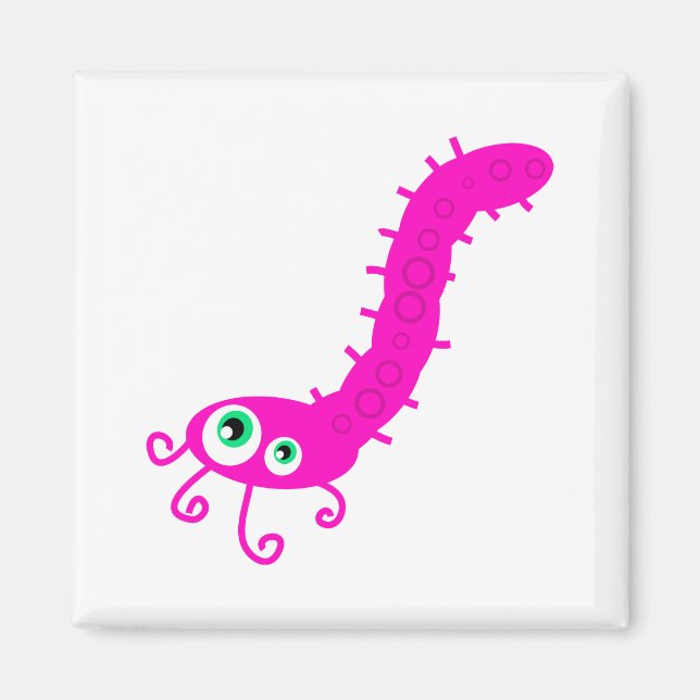 Pink Caterpillar Germ Magnet (Front)