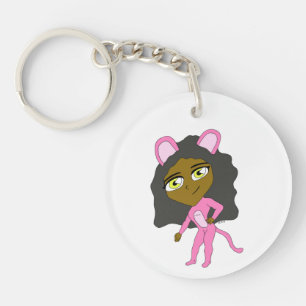 pink catgirl keychain